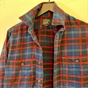 J.Crew Tartan Flannel Shirt - Blue and Red in Size S
